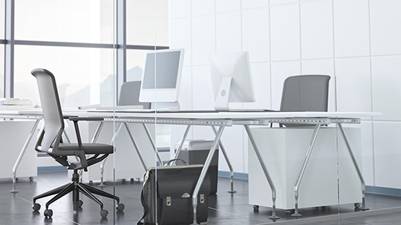 Modern empty office cubicle