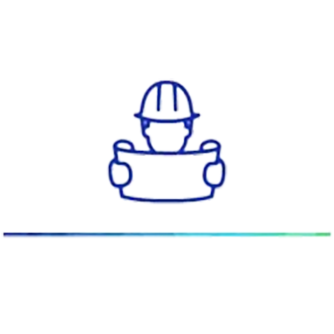 Icon image of a worker in looking into a document