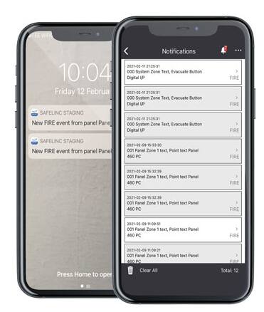 A pair of iPhones with the app open