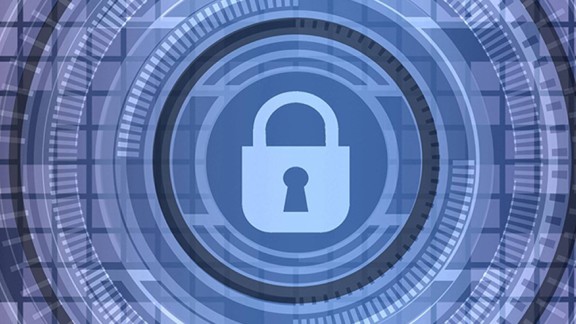 network security graphic with a lock
